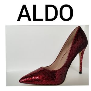 New Aldo Red Sequence Pumps Size 8